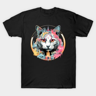 Cat Animal World Pet Beauty In City T-Shirt